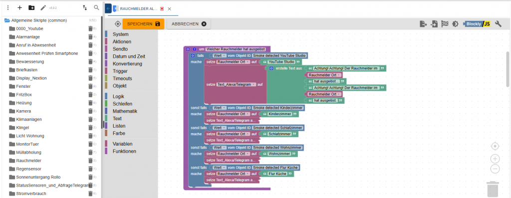 ioBroker Blockly Beispiel