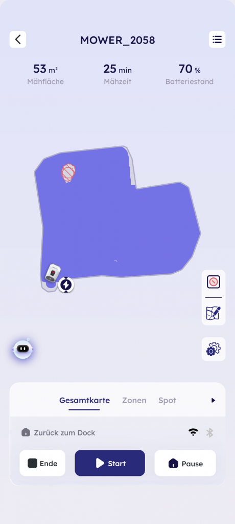 Die übersichtliche App bietet alle Funktionen zur Steuerung und Planung.