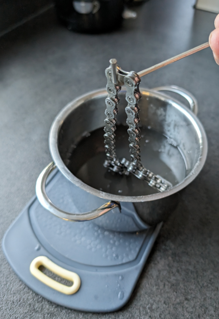 Fahrradkette wachsen